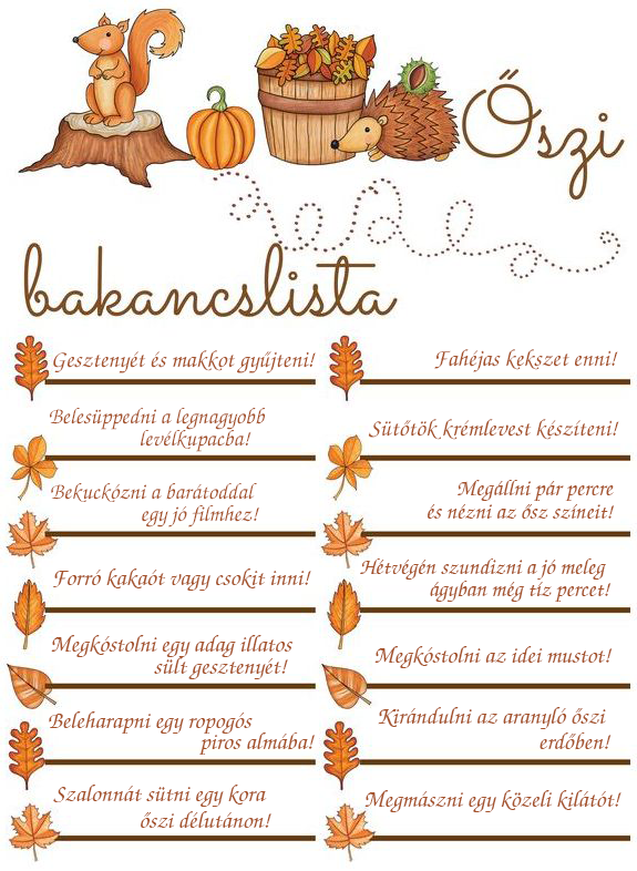 Őszi bakancslista